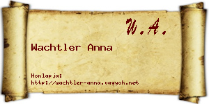 Wachtler Anna névjegykártya